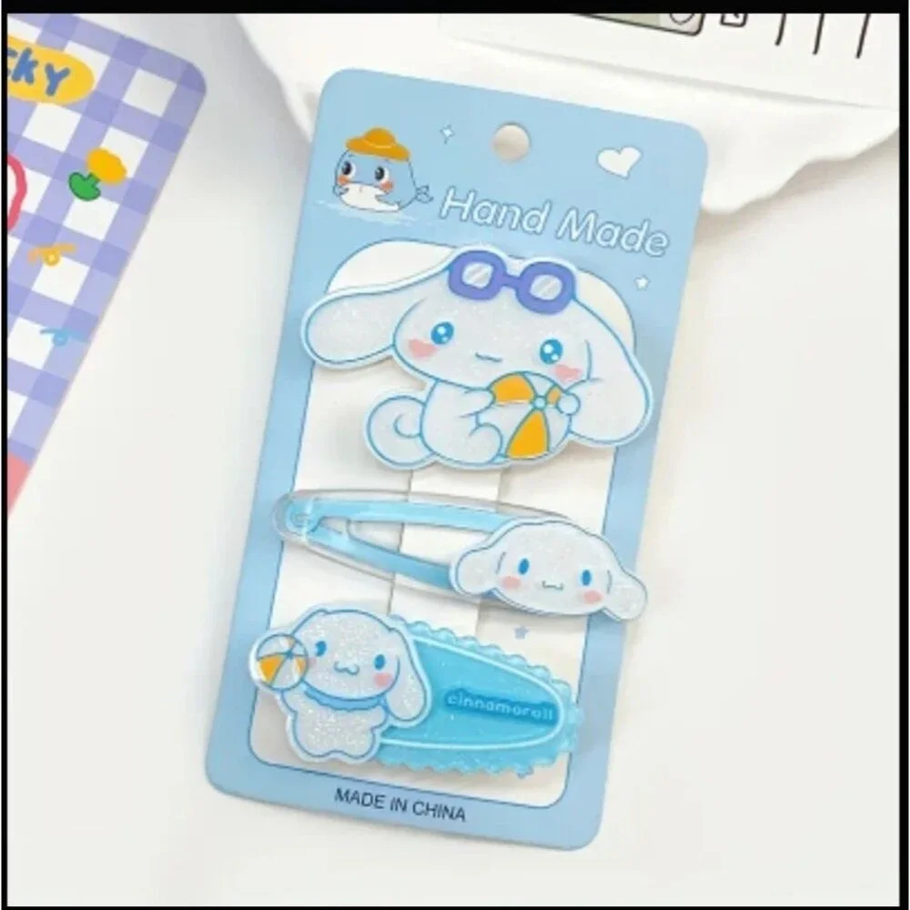 Cinnamonroll hair clips blue puppy hair accessories
